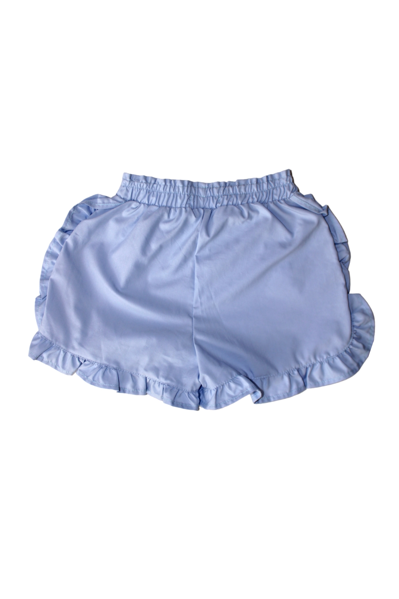 Short babado listra azul claro - Costas